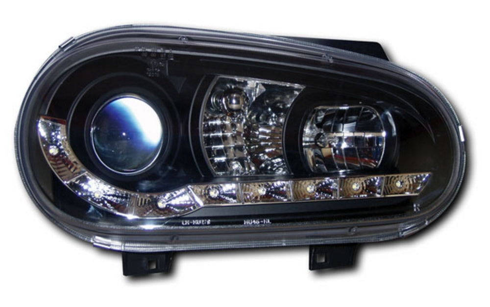 VW Golf Mk4 (1997-2003) Black DRL-Style LED Headlights