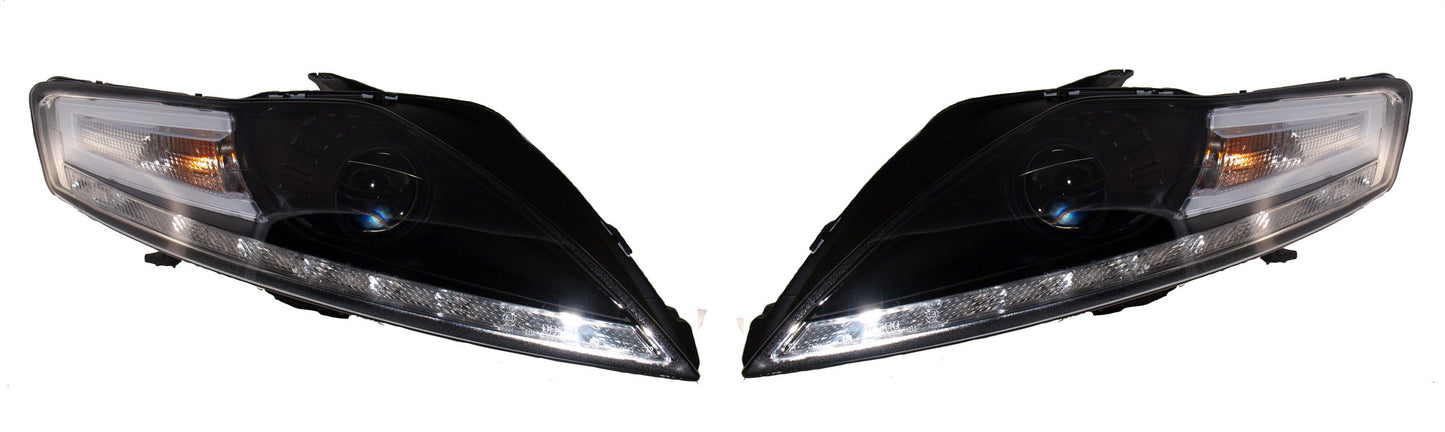 Ford Mondeo Mk4 07-14 Black DRL-Style Devil Eye Headlights With Motors