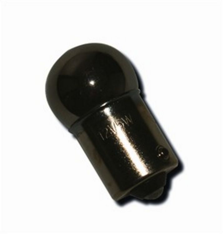 Universal BA15S Straight Pin Chrome 12V 5W Tail Light Bulb - Flashes Amber Red