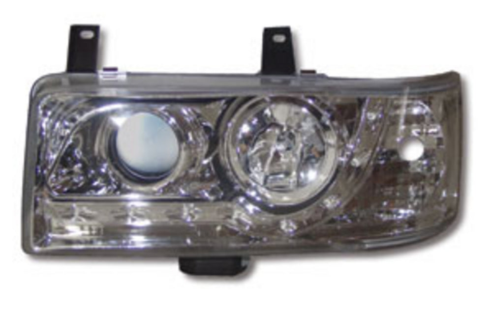 VW T4 Caravelle (90-97) Transporter (90-03) Chrome DRL-Style LED Headlights - Short Nose