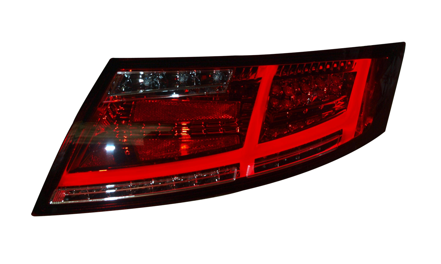 Audi TT Mk2 8J (2006-2014) Red/Clear LED Light Bar Rear Tail Lights