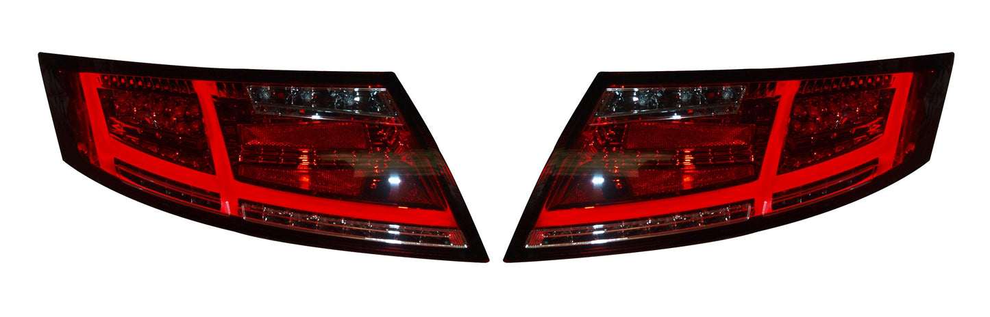 Audi TT Mk2 8J (2006-2014) Red/Clear LED Light Bar Rear Tail Lights