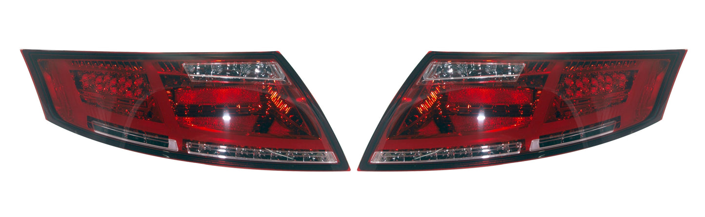 Audi TT Mk2 8J (2006-2014) Red/Clear LED Light Bar Rear Tail Lights