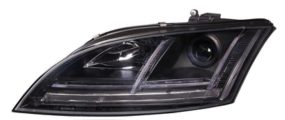 Audi TT Mk 2 8J (2006-2014) Black DRL-Style Projector Headlights With Sequential Indicators - Only For Cars With Halogen Headlights