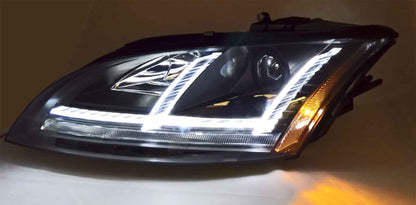 Audi TT Mk2 8J (2006-2014) Black DRL HID/Xenon Projector Headlights With Sequential Indicators - Only For Cars With Oe Bi-Xenon Adaptive (AFS) Headlights