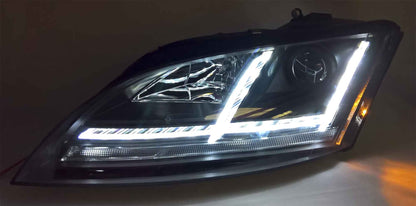 Audi TT Mk2 8J (2006-2014) Black DRL HID/Xenon Projector Headlights With Sequential Indicators - Only For Cars With Oe Bi-Xenon Adaptive (AFS) Headlights