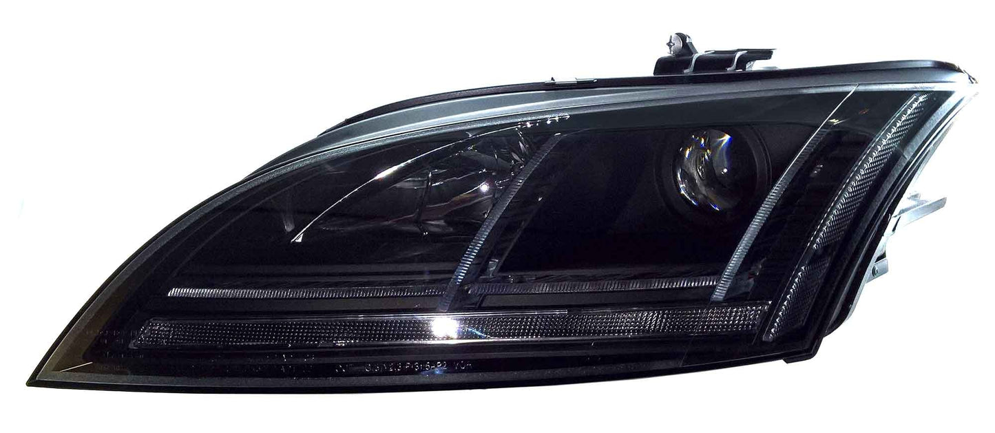 Audi TT Mk2 8J (2006-2014) Black DRL HID/Xenon Projector Headlights With Sequential Indicators - Only For Cars With Oe Bi-Xenon Adaptive (AFS) Headlights