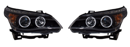 BMW 5-Series Saloon (E60); Estate (E61) (2003-2007) Black Angel Eye Projector Headlights
