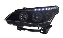 BMW 5-Series Saloon/Estate (E60/E61) 2003-2007 - Black Angel Eye Projector Headlights With Super Bright Rings & Motors