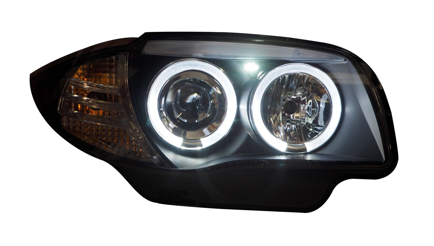 BMW 1-Series E81 E82 E87 E88 (2004-2011) Black Angel Eye Headlights