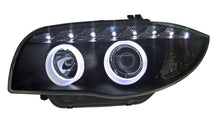 BMW 1-Series E81 E82 E87 E88 (2004-2011) Black Angel Eye Headlights With Super Bright Rings And LED Running Lights