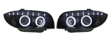 BMW 1-Series E81 E82 E87 E88 (2004-2011) Black Angel Eye Headlights With Super Bright Rings And LED Running Lights