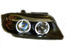 BMW 3-Series E90, E91 (2005-2008) Black Projector-Style Angel Eye Headlights