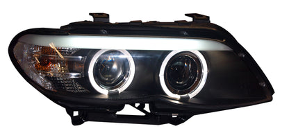 BMW X5 E53 Facelift (2004-2006) Black Angel Eye Dual Projector Headlights