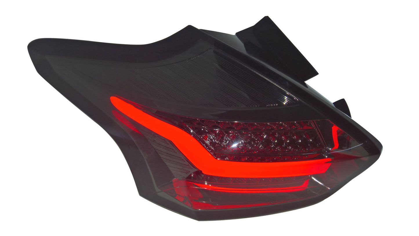 Ford Focus Mk3 (2015-2017) Smoked LED Light Bar Rear Taillights With Sequential Indicators
