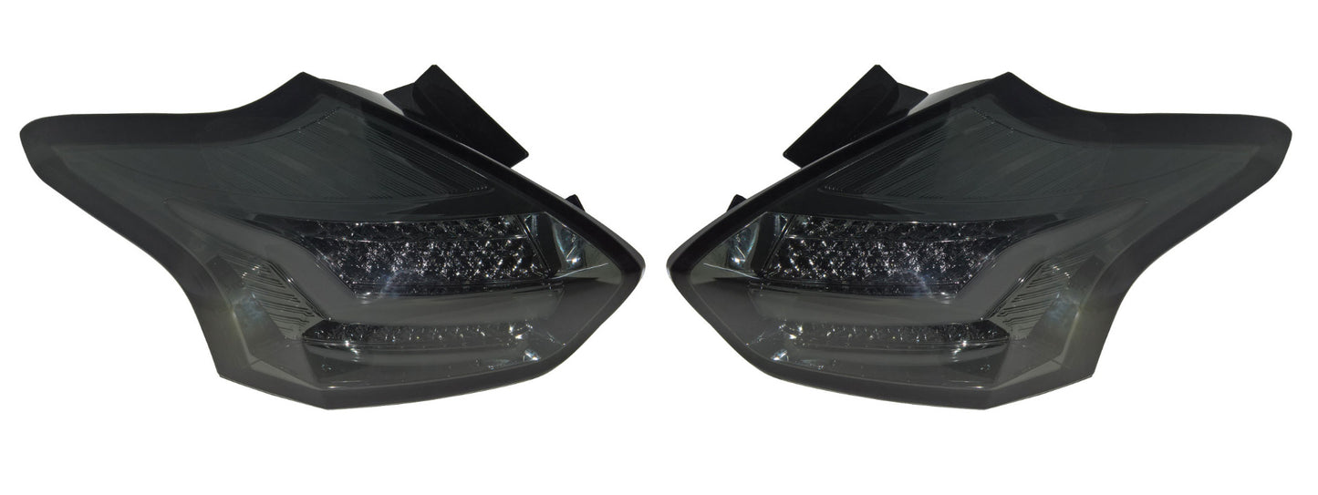 Ford Focus Mk3 (2015-2017) Smoked LED Light Bar Rear Taillights With Sequential Indicators