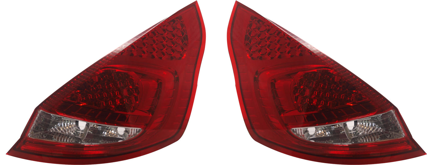 Ford Fiesta Mk7 Pre-Facelift 2008-2012 Red/Clear Depo LED Rear Tail Lights