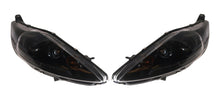 Ford Fiesta Mk7 (2008-2012) Black LED DRL-Style Devil Eye (Audi R8-Style) Headlights With Motors
