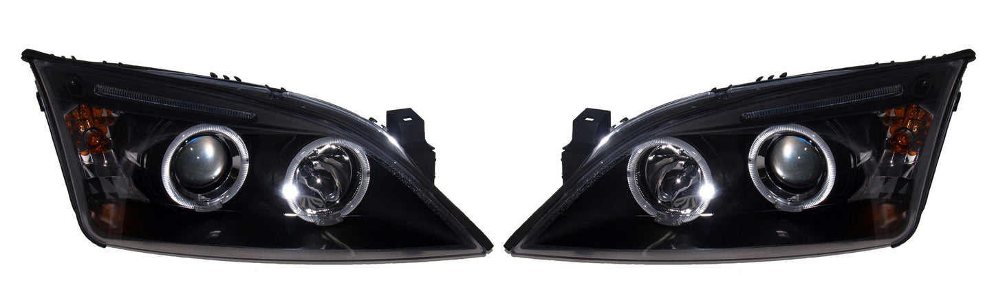 Ford Mondeo Mk3 (Gen2) 2000-2007 Black Angel Eye Projector Headlights