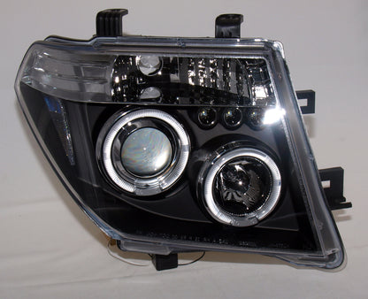 Nissan Navara D40 Pathfinder R51 (2005-2010) - Black Angel Eye Headlights.