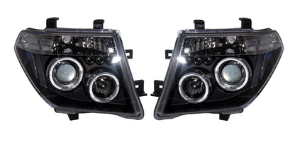 Nissan Navara D40 Pathfinder R51 (2005-2010) - Black Angel Eye Headlights.