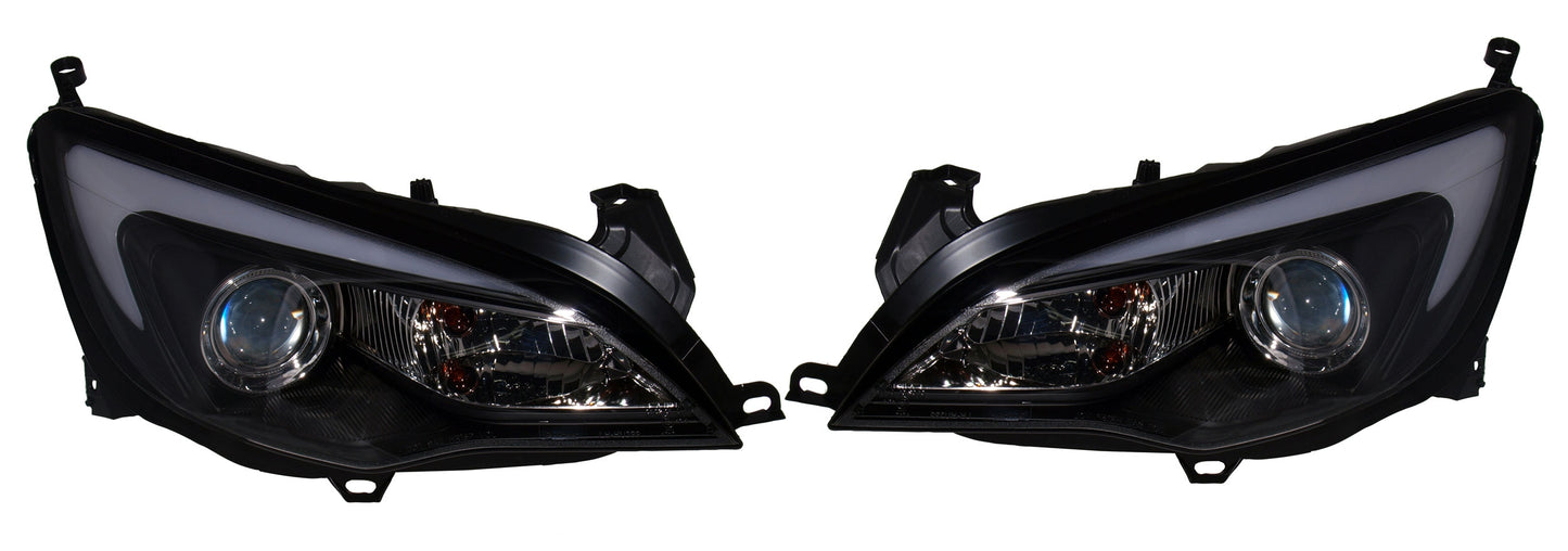 Vauxhall Astra J Mk 6 (2010 To 2015) Black DRL Light Bar Headlights