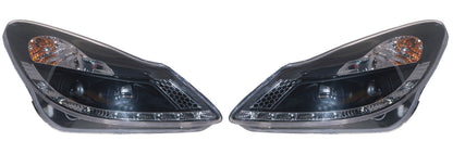 Vauxhall Corsa D Pre-Facelift 2006-2010 Black DRL-Style Devil Eye (Audi R8-Style) Headlights.